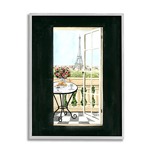 Stupell Industries European Balcony Entrance Parisian Eiffel Tower Architecture