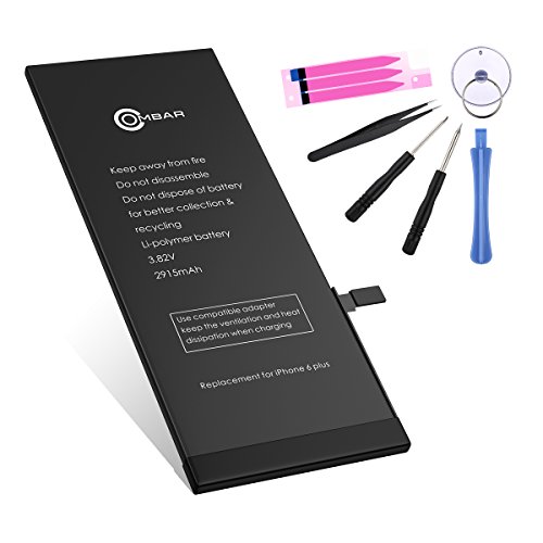 Ombar 2915mA Safe Li-polymer Replacement Battery for 6 plus with Complete Kit,Including Adhesives - 12 Month Warranty Ombar 2915mA Safe Li-polymer Replacement Battery for 6 plus with Complete Kit,Including Adhesives - 12 Month Warranty