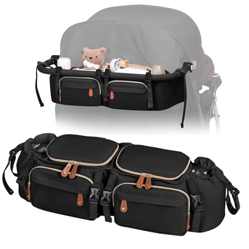 Boomistry Double Stroller Organizer with Cooler Pockets