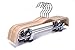 JS HANGER Wooden Pant Hangers, 5-Pack Light Weight Wood Skirt Hangers with Anti-Rust Hook and 2-Adjustable Clips