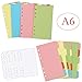 LONG TAO 12 Set A6 6 Holes Durable Colorful Loose Leaf Notebook Write-On Dividers Index Dividers with Clear Binders