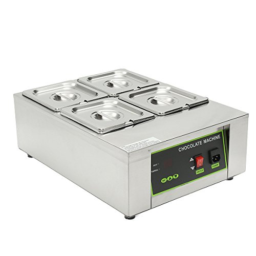 HITSAN 110V-240V 8kg Commercial Electric Chocolate Tempering Machine Melter Maker W/4 Chocolate Melting Pot One Piece