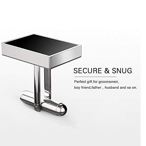 UHIBROS Mens Cufflinks Shirt Studs Set Tuxedo Shirt Cuff Links for Men Business Wedding 2 Cufflinks and 6 Studs