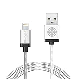 iOrange-E iPhone Charger Cord, Apple Certified 6.6ft (2M) Braided USB Sync Cable with Premium Aluminum Connectors for iPhone 6 6S Plus 5S 5C 5, iPad Air, iPad Mini 4 and iPod Nano 7th Gen, Full Silver