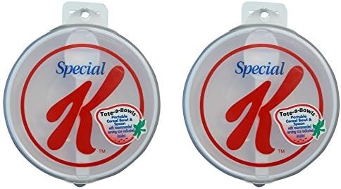 Special K Tote-a-Bowls 2 Pack - Travel Bowls includes Lid and Spoon