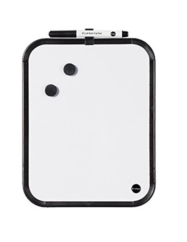 Bi-Silque CLK0 10302 Easy Frame Plastic Painted Steel Magnetic Board, 216 x 279 mm – Black Frame