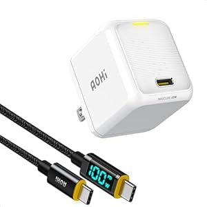 AOHI 65W 充電器 Type-C ケーブル付属(1.2ｍ)  ホワイト EN-MC65WH2