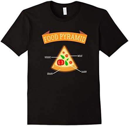 Men's Food Pyramid Italian Pizza Funny T Shirt Large Black