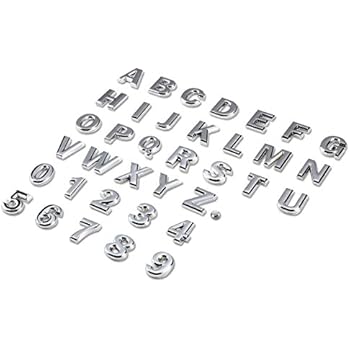 Metal Emblem Decal Logo Trim Badge Text Silver Number 1 - Not a Set