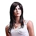 SexyLong Dark Brown Natural Straight side swept fringe bang hairstyle Hair Style Women Wig