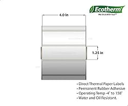 Ecotherm 4x1.25 Thermal Labels - 2100 Paper