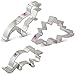 Ann Clark Cookie Cutters 3-Piece Dinosaur Cookie Cutter Set with Recipe Booklet, T-Rex, Triceratops, and Stegosaurus