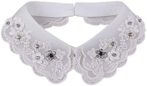 Ariely Chevaliers Women's Detatchable False Shirt Collar Crystal White