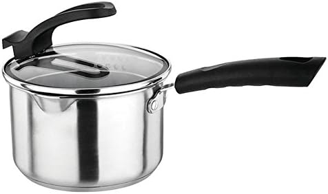 DDY Soup Pot 16cm Thicker stainless steel Kitchen Pan mini milk pot?single handle + lid?