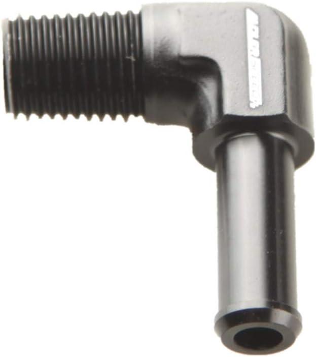 1/4" NPT To 3/8" 90 Degree Hose End Barb Adapter Fitting Aluminum Black