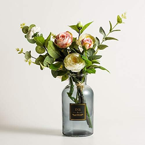 Flower Vase - Flower Vases Glass - Petite Glass Vases - Glass Vases For Flowers - Glass Vases - Glass Vase With Rope - Black Glass Vase - Glass Hanging Vases For Flowers - Glass Hanging Flower Vase