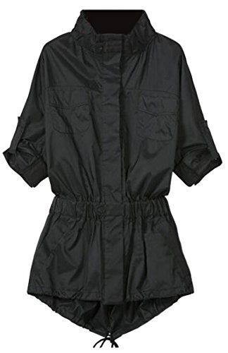 Vska Women Elegant Winter Plus Size Zipper Jacket Windbreaker Black XXXL Vska Women Elegant Winter Plus Size Zipper Jacket Windbreaker Black XXXL