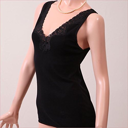 Amazon 肌にやさしい ブラックフォーマル 綿100 ラン型 タンクトップ レディースインナー 日本製 M 1 2 黒い下着 礼服 正装 女性 コットン 綿 あったか 温感 吸汗 M Ll 大きいサイズ インナー ナイトウェア Ll 黒 キャミソール タンクトップ 通販