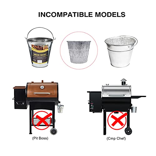 Entsong 20 Pack Foil Grease Bucket Liner, Compatible with Traeger Wood