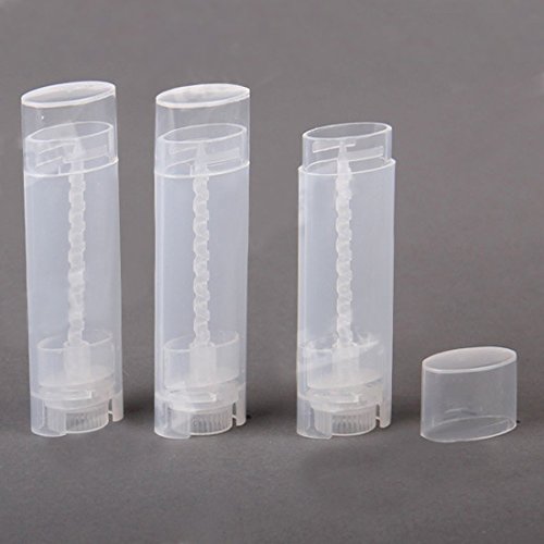 Ewandastore 10pcs Plastic Clear Empty Containers 5ml 5Gram Empty Oval Lip Balm Tubes