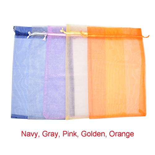 image for Renashed 50Pcs 8 x 12 Inch Drawstring Organza Gift Bags Jewelry Party 
