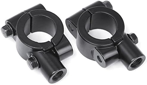 tinkertonk Black 10MM 7/8" Motorcycle Handle Bar Mirror Mount Holder Adaptor Aluminum Clamp
