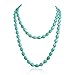 JANE STONE Funky Oval Shape Necklace Turquoise Double Strand