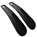 Mayitr Plastic Shoe Horn Simple Flexible Sturdy Slip Black 2pcs