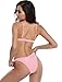 SHEKINI Women's Brazilian Bathing Suit Triangle Bikini Set Sexy V Neck Two Piece Swimsuits (Small, Dirty Pink)