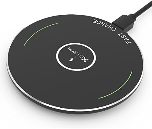 Wireless Charger, QI Certified, Xcomm Fast Charge 9W Wireless Charging Station for iPhone X 8 8 Plus Samsung Galaxy S9/S9 Plus/S8/Note 8/5/S7(Black)