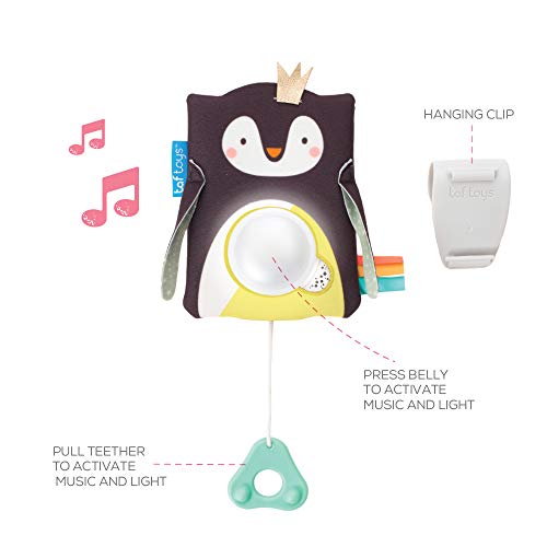 image for Taf Toys Prince The Penguin Baby Soother with Sound Sensor Activation,