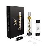 GV Supply Mini Glass Gold for Dry Herb with Extra Glass Cleaning Brush