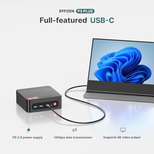BOSGAME P3 Plus Mini PC, AMD Ryzen 7 7840HS (Beats 7730U/7430U, Up to 5.1GHz) 16GB DDR5 1TB PCIe4.0 SSD | WiFi 6E | Dual 2.5G LAN | Triple 4K Display | Mini Desktop PC home office, mini gaming pc
