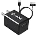 Cellet 1 Port Home and Travel Charger, 5 Watt (1 Amp) Wall Charger with Folding Blades and 30 Pin Cable Included- Apple MFI Certified- For iPhone 3 3GS 4 4S iPad 2/3, iPod Touch 1/2/3/4 - by Cellet – Black