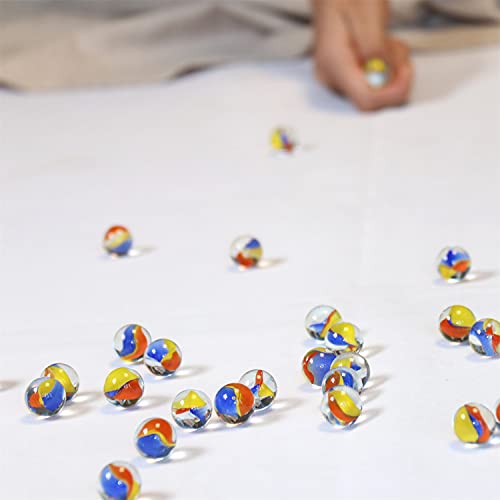 Bulk Marbles 500 Multicolored Cats Eyes Marbles, Small 5/8” Glass