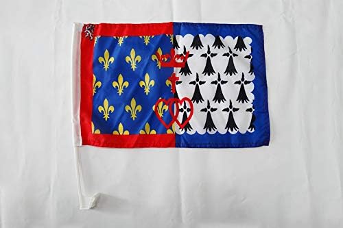 Pays de la Loire Car Flag 18'' x 12'', French region of Pays de la Loire Car flags 30 x 45cm