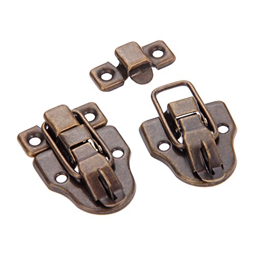 Dophee 2Pcs 2.32"x1.57" Antique Bronze Retro Style Iron Toggle Fit Case Box Chest Trunk Latch Hasps