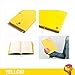 Papacasso Hardcover Notebook Italian Leather Journal – Ruled Dotted Blank 3 in 1 Note Book. Perfect journals for Woman, Man and College Students (Yellow)