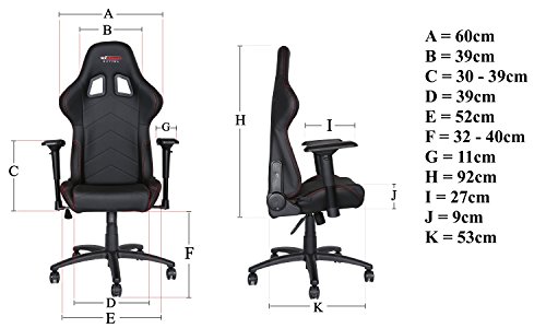 GT-Omega-Pro-Racing-Sedia-da-ufficio-in-tessuto-colore-grigio-e-nero