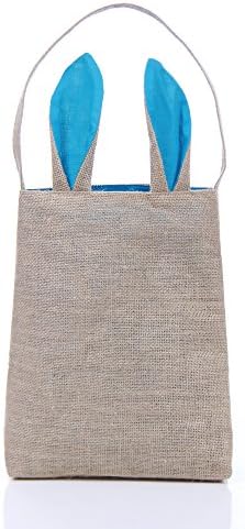 Warmhol Easter Baskets Easter Bunny Bag Personalized Easter Eggs Basket for Kids (light blue)