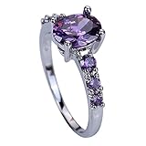 YAZILIND Wedding Bridal Purple Cubic Zirconia Engagement Ring For Women Size6