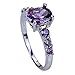YAZILIND Wedding Bridal Purple Cubic Zirconia Engagement Ring For Women Size6