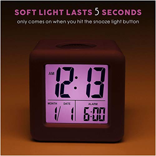 Plumeet Digital Alarm Clock Kids with Snooze and Nightlight Easy