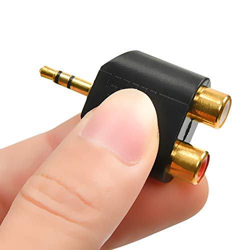 RCA Splitter (2-Pack of) Gold Plated RCA to 3.5mm Stereo to 2-RCA Male to Female Adapter,Audio Splitter Adapter, Dual RCA Jack Adapter - Thumbnail 5