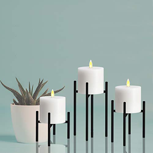 smtyle 3x3 inch Moving Flame White Flameless Candles Flickering