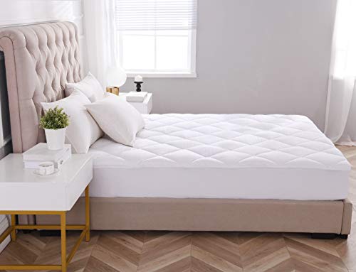 image for KASENTEX Quilted Fitted Mattress Pad and Protector Stretches Up to 18 
