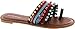 TOP Moda Women's Flat Bohemian Tribal Style Sandal with Fringe and Faux Stones