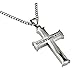 Philippians 4:13 Jewelry, Cross Necklace STRENGTH Bible Verse, Stainless Steel with Curb Chain