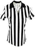 Mato & Hash Women's 1/4 Zip-Up Quarter-Zip Referee Short Sleeve Ref Tee Shirt CA1500 S Black/White...