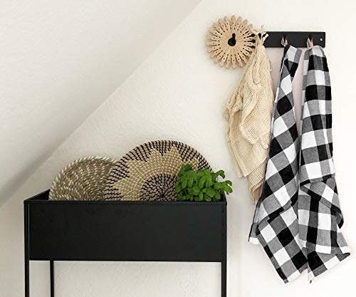 Cotton Black and White Kitchen Towels - Buffalo Checked Dish Towel - Black Kitchen Towels - Buffalo Plaid Kitchen Towel - Tea Towels Checked Set of 3 (Checkered Dish Cloths (Black and White), 28x18) - Thumbnail 5